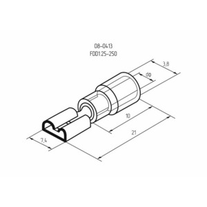 Клемма плоская изолированная Rexant 08-0413 7.4 мм 0.5-1.5 мм, 100шт.