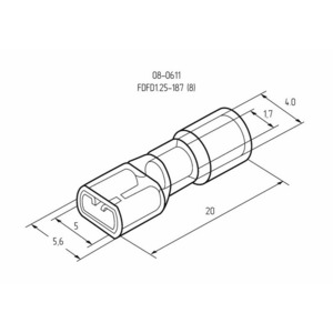 Клемма плоская полностью изолированная Rexant 08-0611 5 мм 0.5-1.5 мм, 100шт.