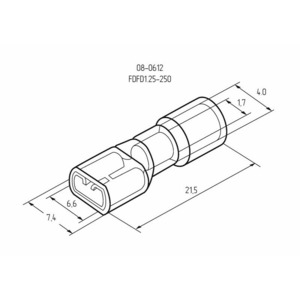 Клемма плоская полностью изолированная Rexant 08-0612 6.6 мм 0.5-1.5 мм, 100шт.