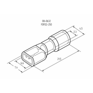 Клемма плоская полностью изолированная Rexant 08-0632 6.6 мм 1.5-2.5 мм, 100шт.