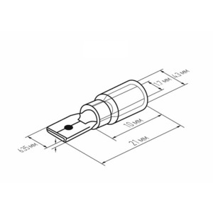 Клемма плоская изолированная термоусаживаемая Rexant 08-0314 6.35 мм 0.5-1.5 мм красная 100шт.