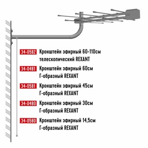 Кронштейн эфирный Rexant 34-0480 Г-образный, 30 см