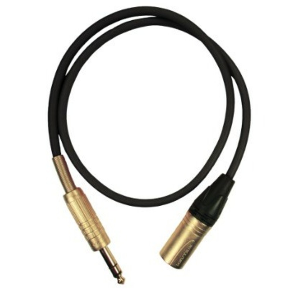 Кабель аудио 1xJack - 1xXLR GS-PRO JackStereo-XLR3M black 1.0m