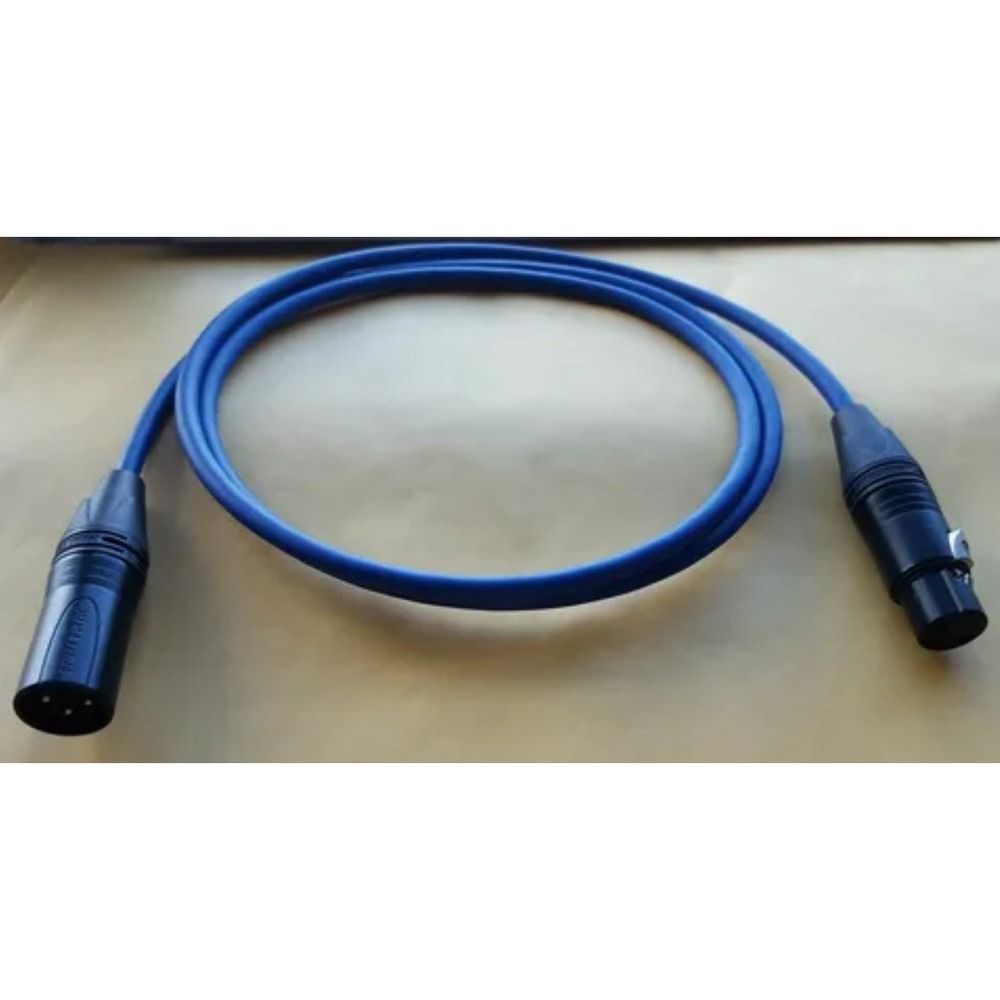 Кабель аудио 1xXLR - 1xXLR GS-PRO XLR3F-XLR3M blue 1.0m