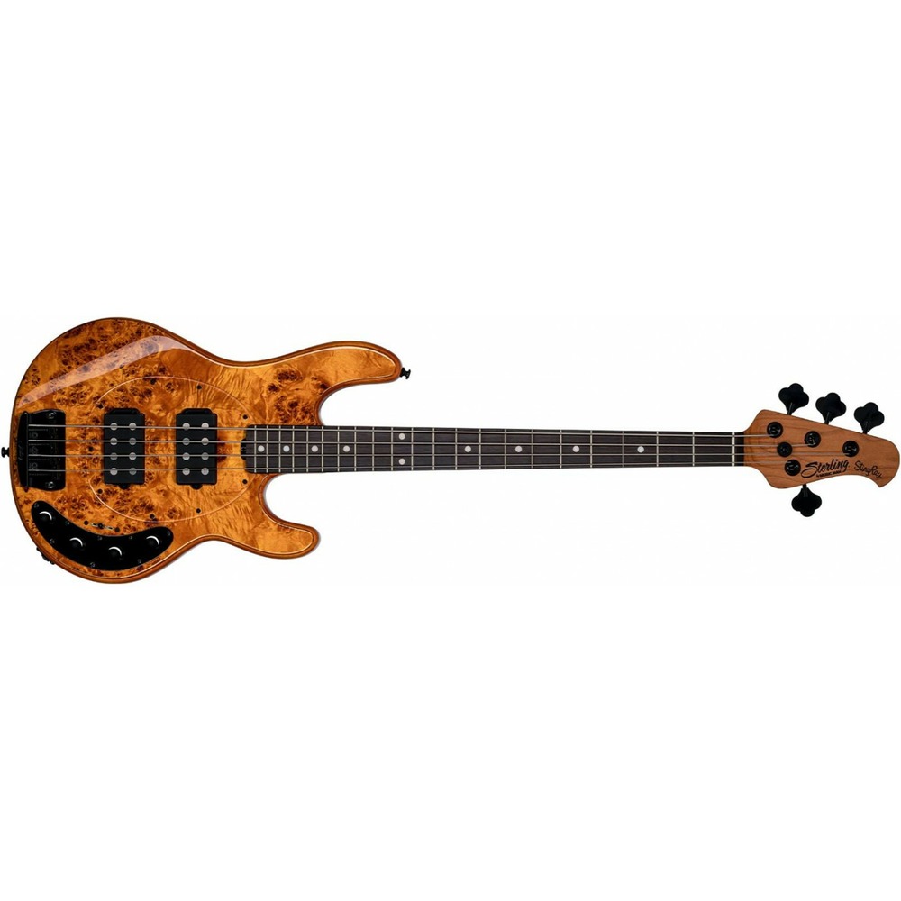 Бас-гитара Sterling by MusicMan StingRay HH Poplar Burl Top Amber