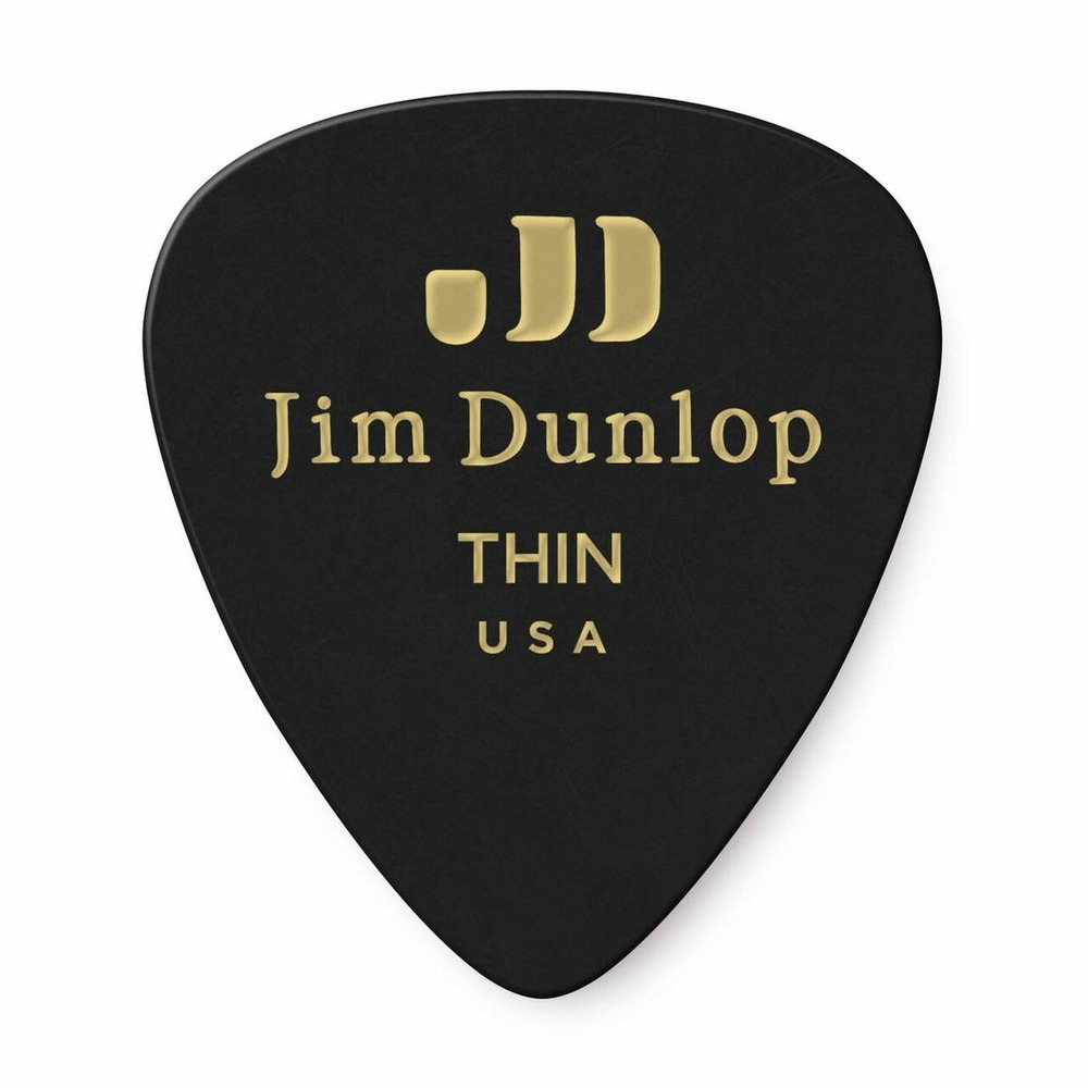 Медиатор DUNLOP 483P03TH Celluloid Black Thin 12Pack