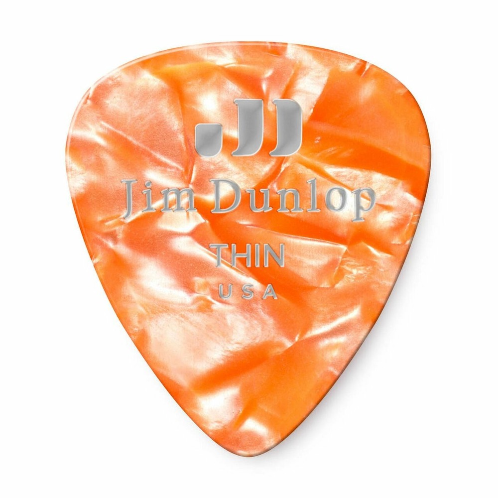 Медиатор DUNLOP 483P08TH Celluloid Orange Pearloid Thin 12Pack