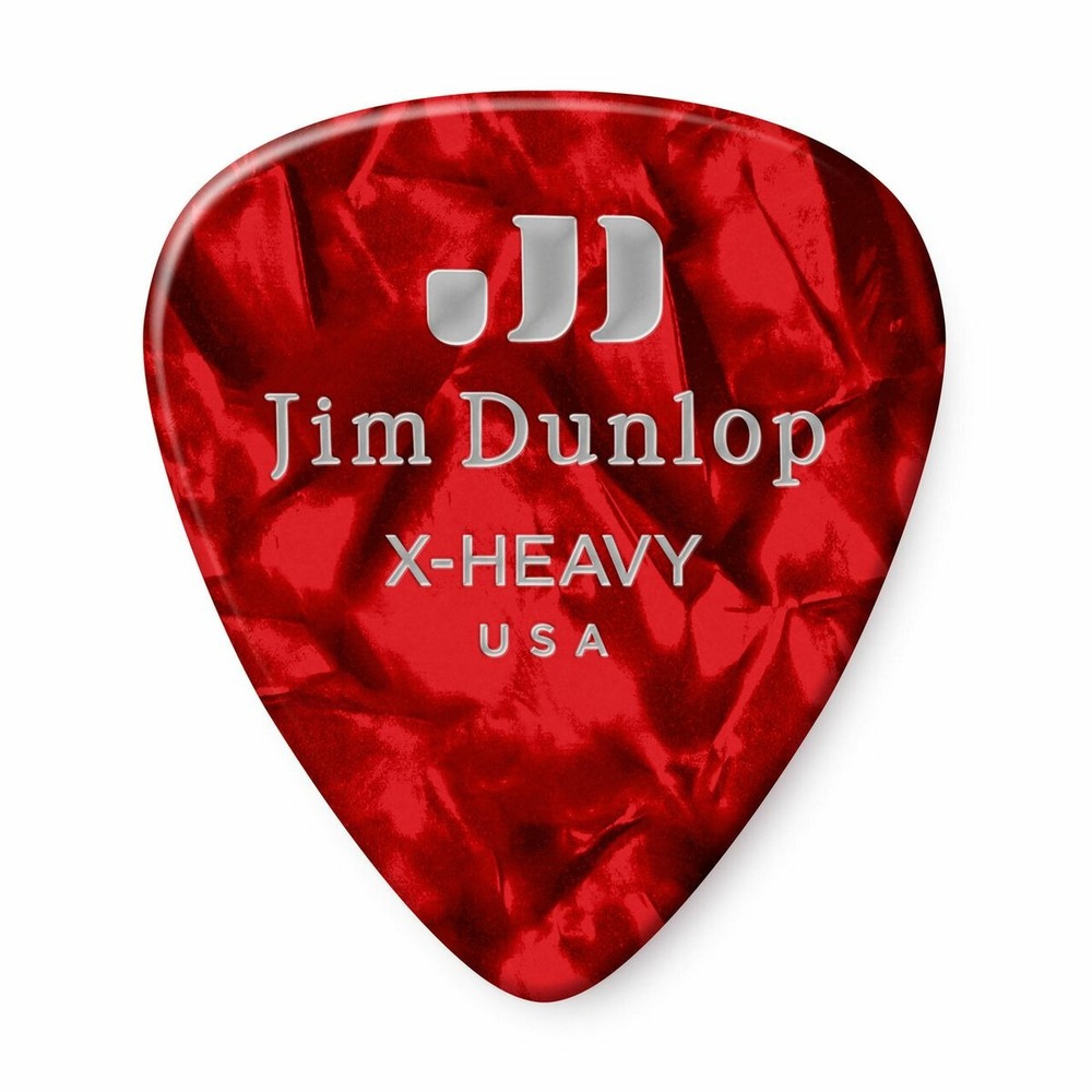 Медиатор DUNLOP 483P09XH Celluloid Red Pearloid Extra Heavy 12Pack