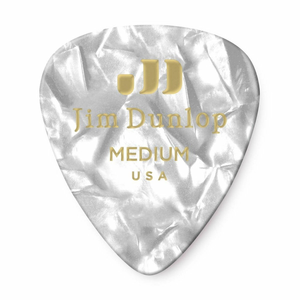 Медиатор DUNLOP 483P04MD Celluloid White Pearloid Medium 12Pack