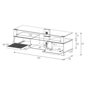 Тумба для ТВ Sonorous MD 9140 C INX NOAK