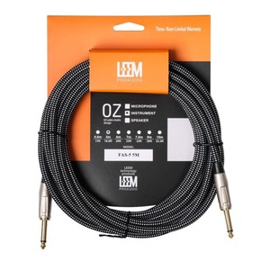 Кабель аудио 1xJack - 1xJack Leem FAS-5BK/WH 5.0m