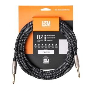 Кабель аудио 1xJack - 1xJack Leem FBS-5BK/WH 5.0m